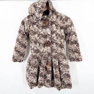 Widgeon Brown Triple Rosette Hooded Coat